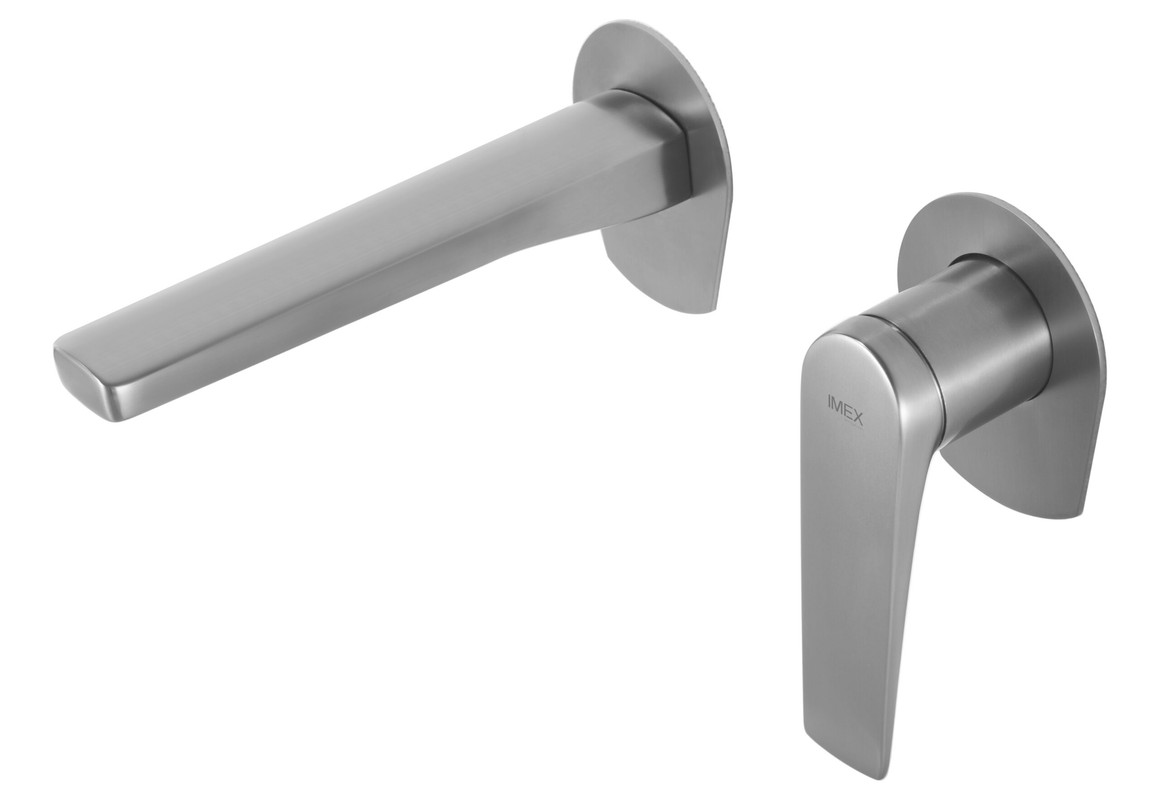Mice - grifo monomando empotrado para lavabo de acero inox