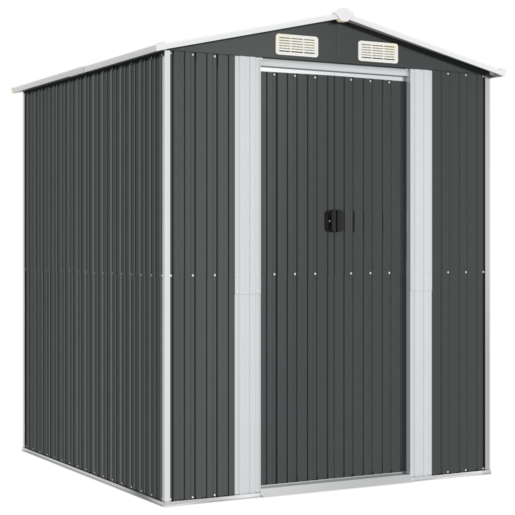 vidaXL cobertizo de jardín acero galvanizado antracita 192x191x223 cm