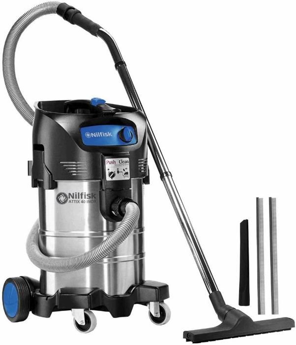 Aspiradora de agua y polvo nilfisk attix 40-01 pc inox - 37 litros 1500 w -