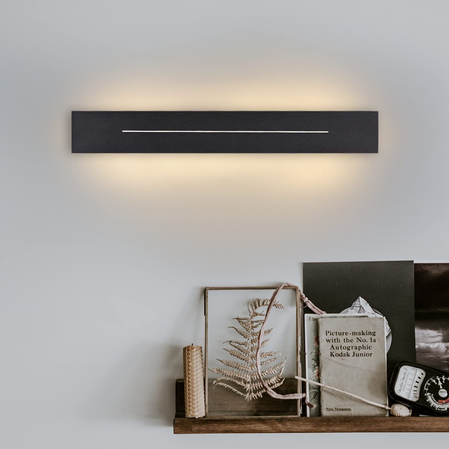 Nettlife aplique pared LED negro 30x5