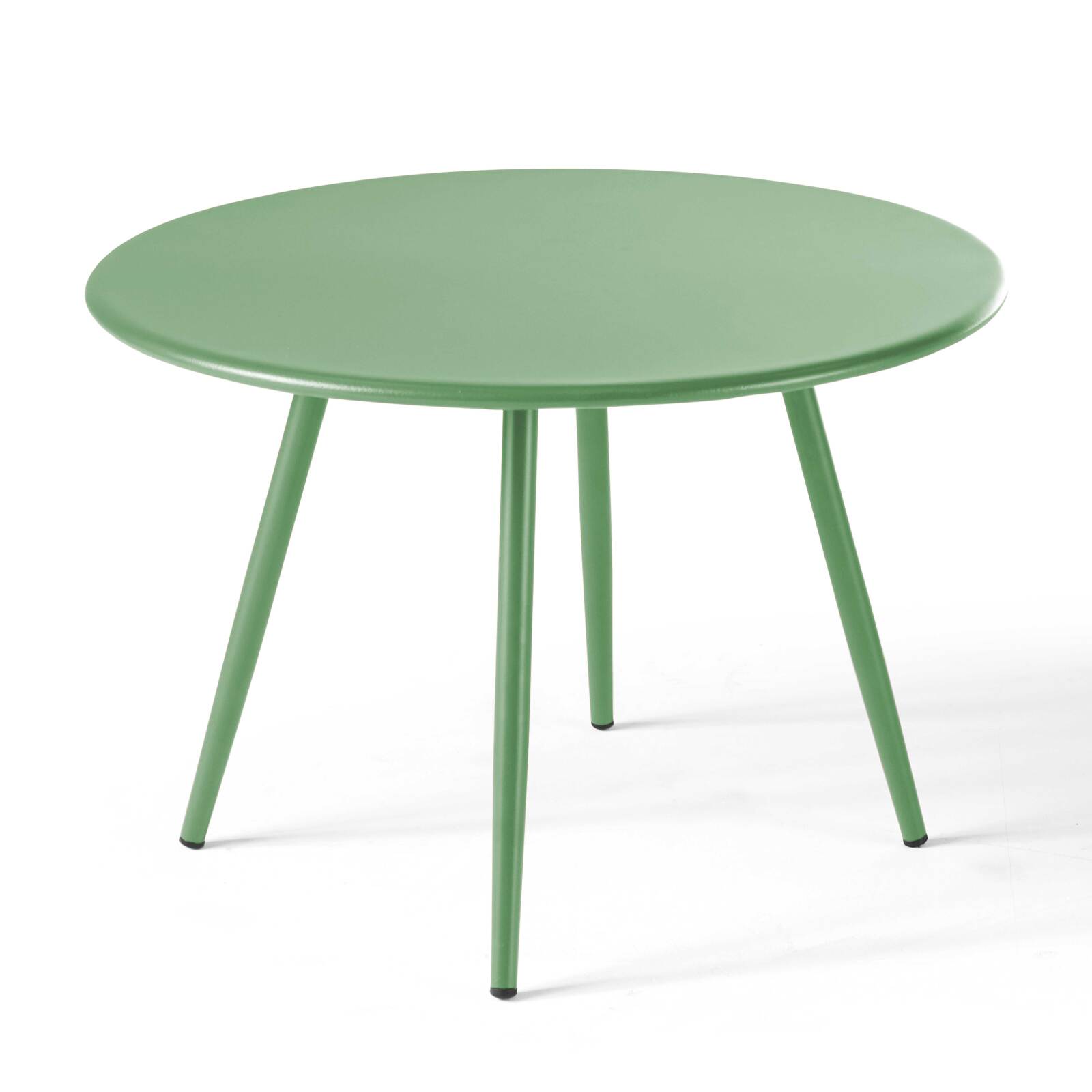 Oviala - mesa de jardín redonda de metal verde cactus 40 cm