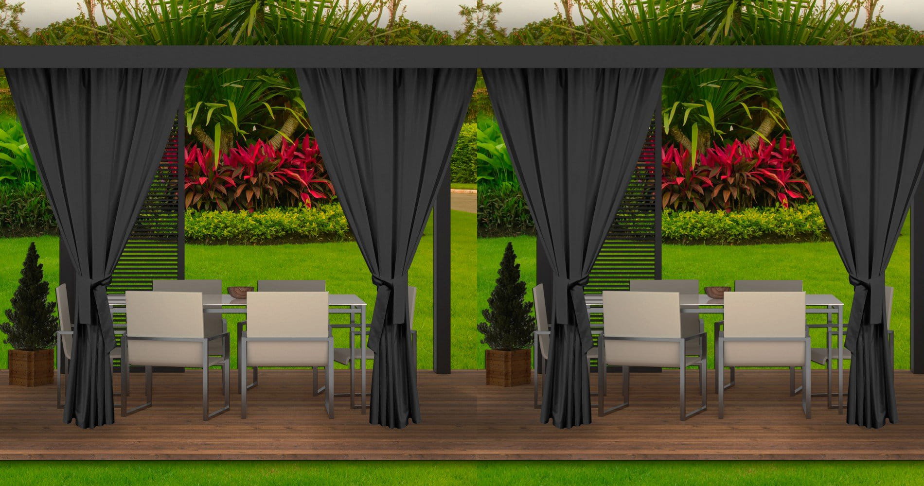 Cortinas para exterior terraza cortinas para balcones 4x155x220cm antracita