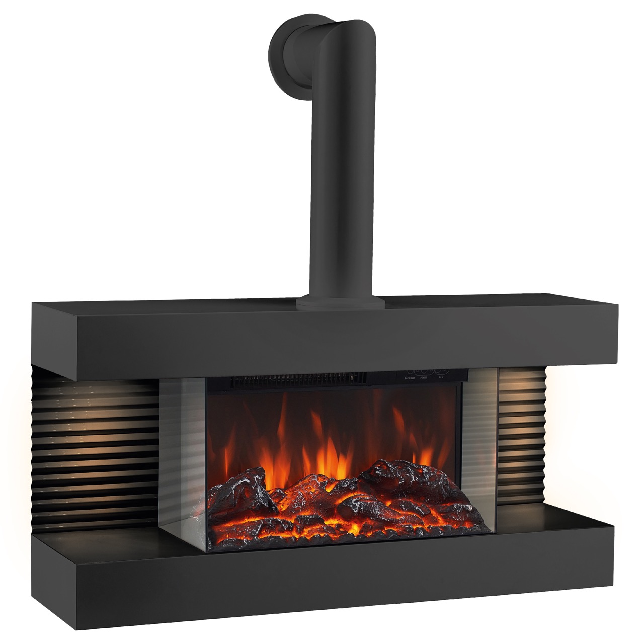 KAMINIO eléctrica chimenea LIZ con tubo de chimenea - negro