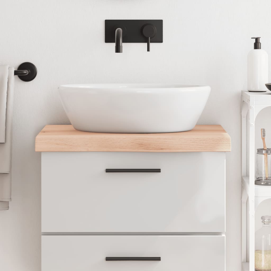 Encimera de baño madera maciza sin tratar 60x50x(2-6) cm eerf9458