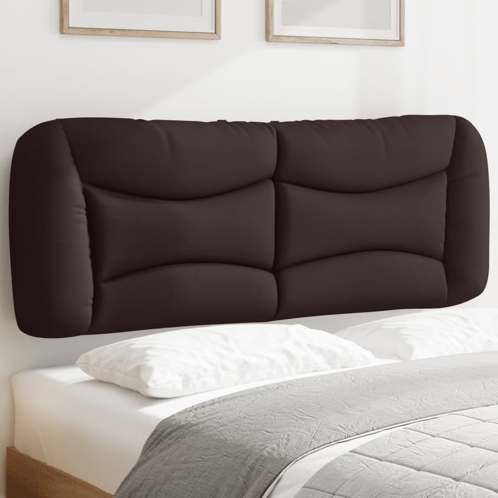 Cabecero de cama acolchado tela marrón oscuro 140 cm eso5837