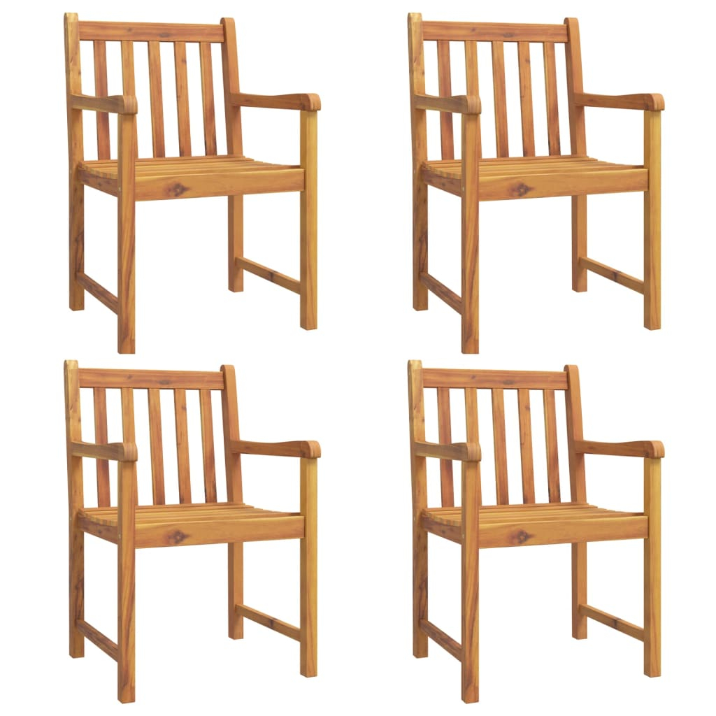 vidaXL sillas de jardín 4 uds madera maciza de acacia 56x55,5x90 cm