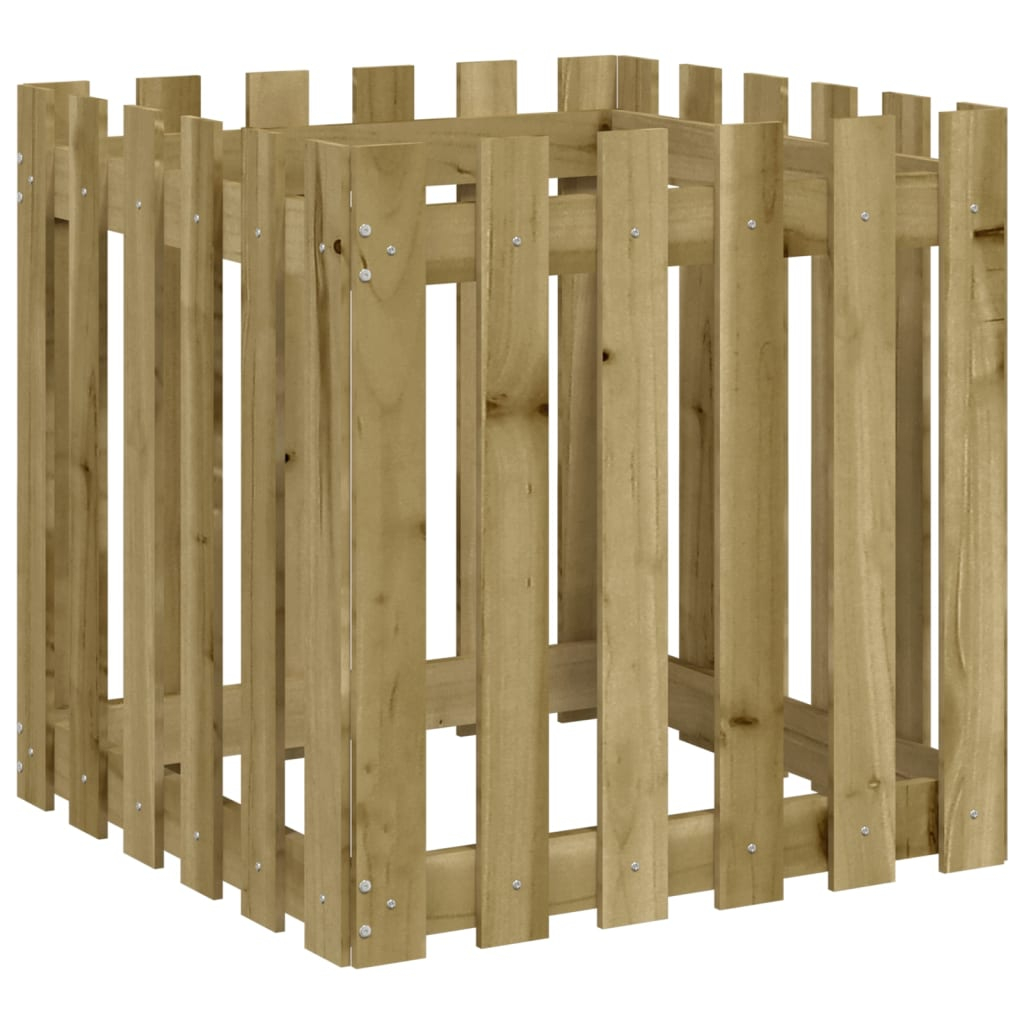 vidaXL jardinera diseño de valla madera de pino impregnada 60x60x60 cm