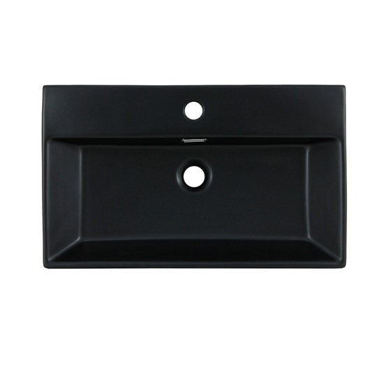 Lavabo cerámico rectangular para baño con juego de drenaje 605x365x130 mm