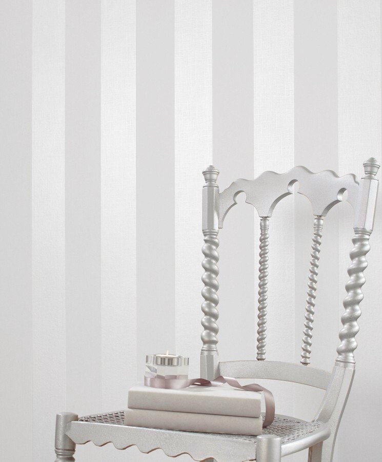 Papel pintado gaulan lujoso de rayas plata metalizado y gris 5.33m²