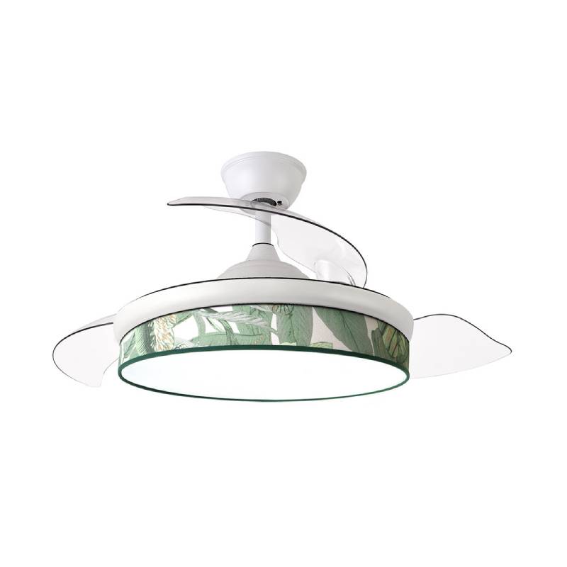 Ventilador dc moda 72w blanco/hoja verde 3 aspas
