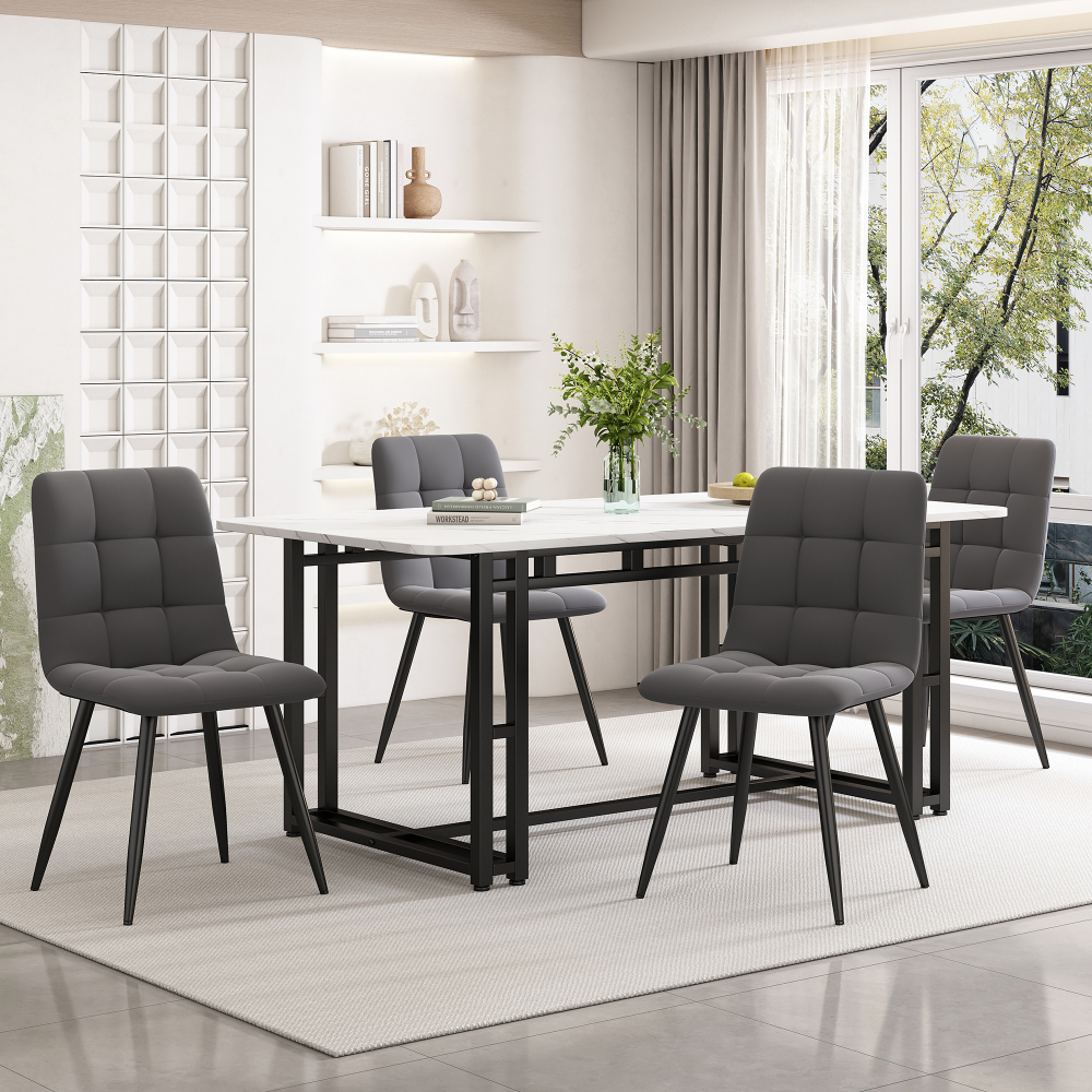 Mesa de comedor para cocina salón mdf negro blanco 80x140cm