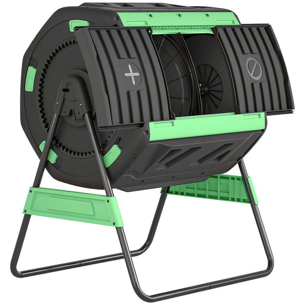 Compostador para exterior 94x67x98 cm pp, metal color verde Outsunny