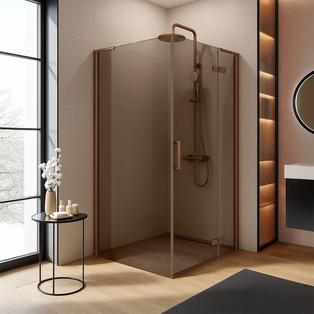 Rea cabina de ducha hugo copper brush 80x80, 80x80x200,5 cm