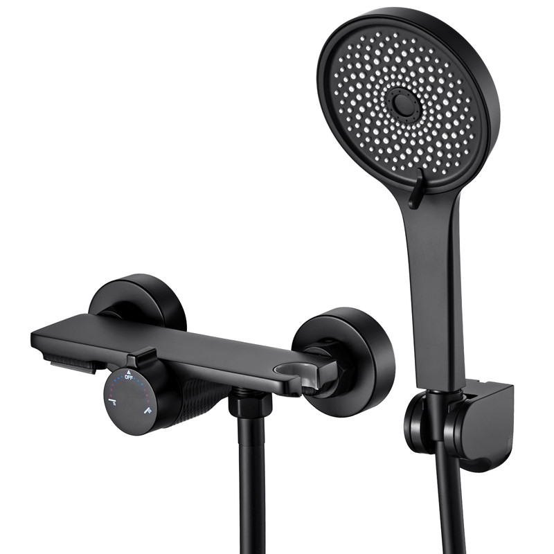 Auralum max grifo de bañera cascada, 2 funciones, cabezal de ducha abs 5 fu
