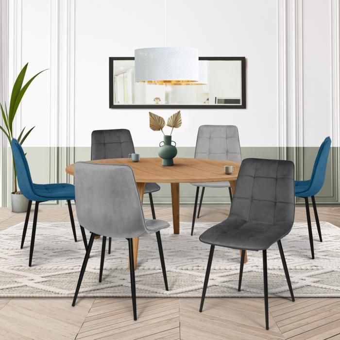 Sillas comedor mila terciopelo multicolor lote de 6