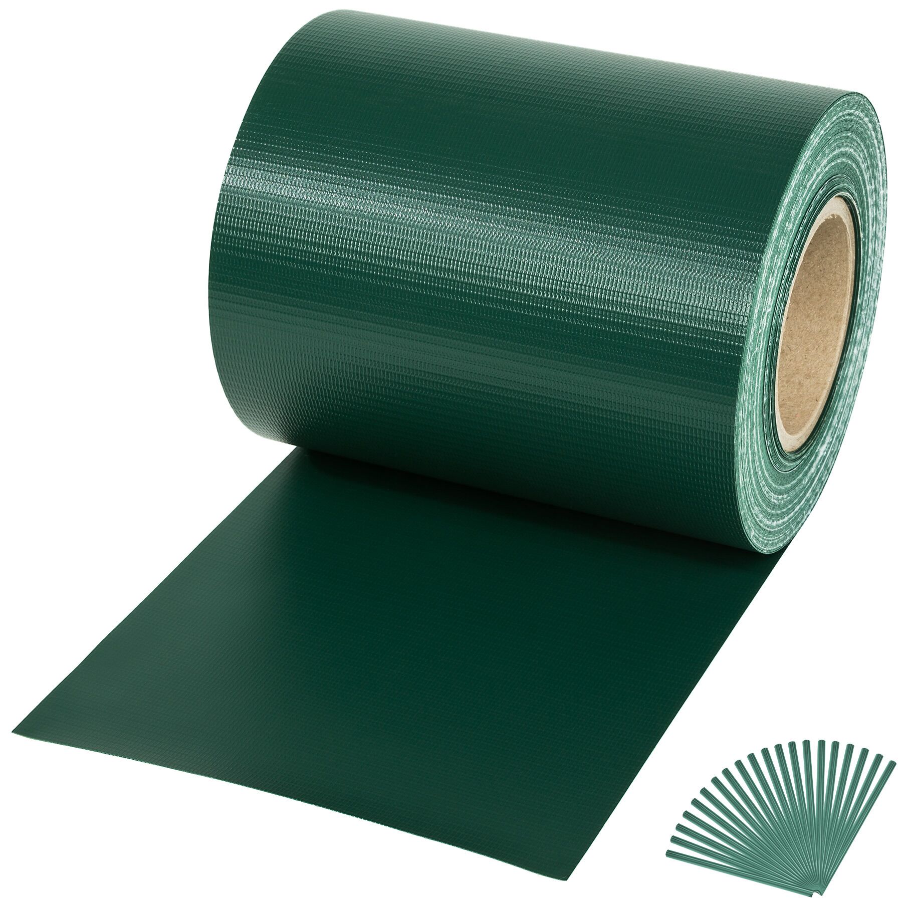 Tectake rollo aislante PVC, clips, resistente uv, verde