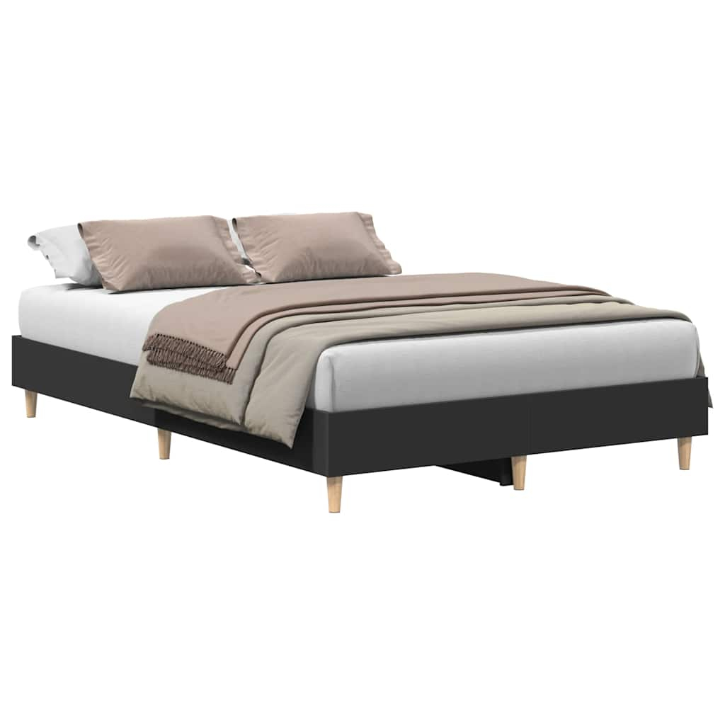 vidaXL estructura de cama sin colchón negra 135x190 cm madera