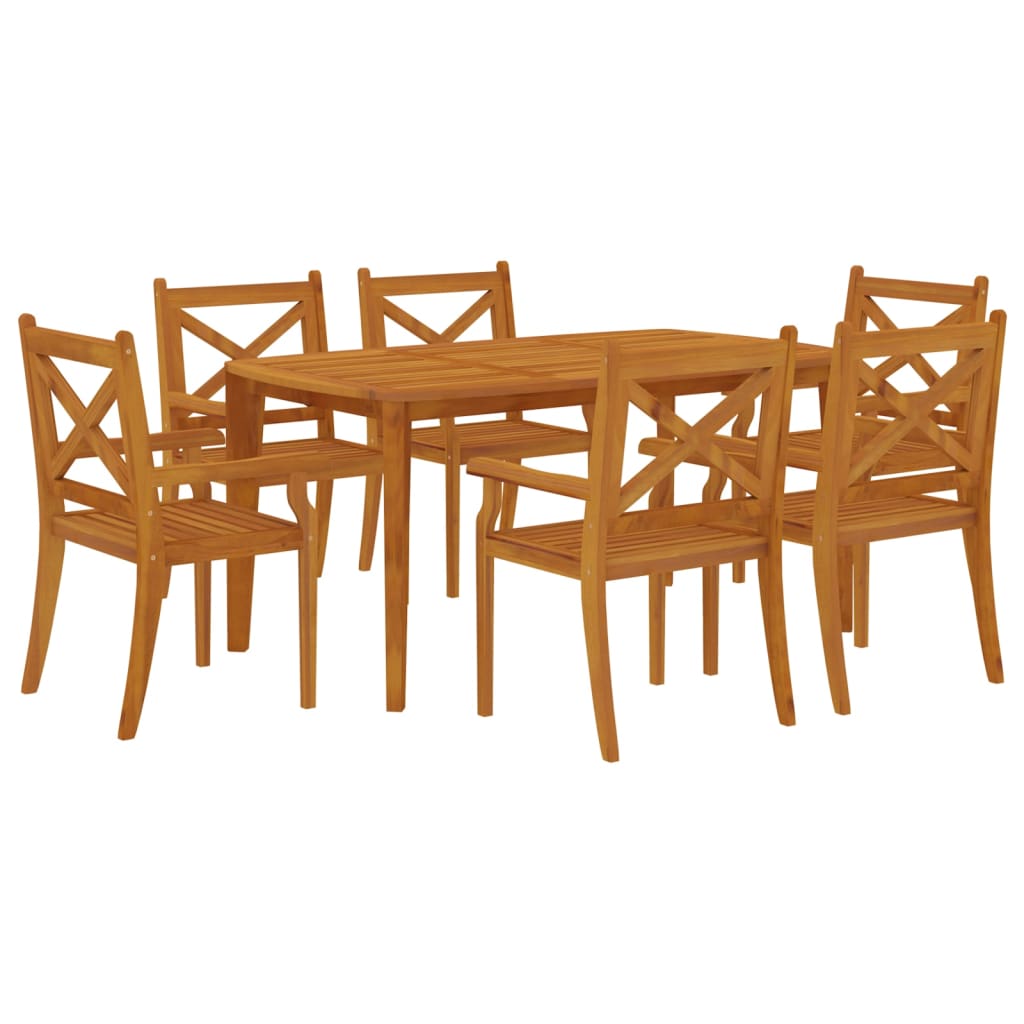 Conjunto de comedor de jardín de 7 piezas madera