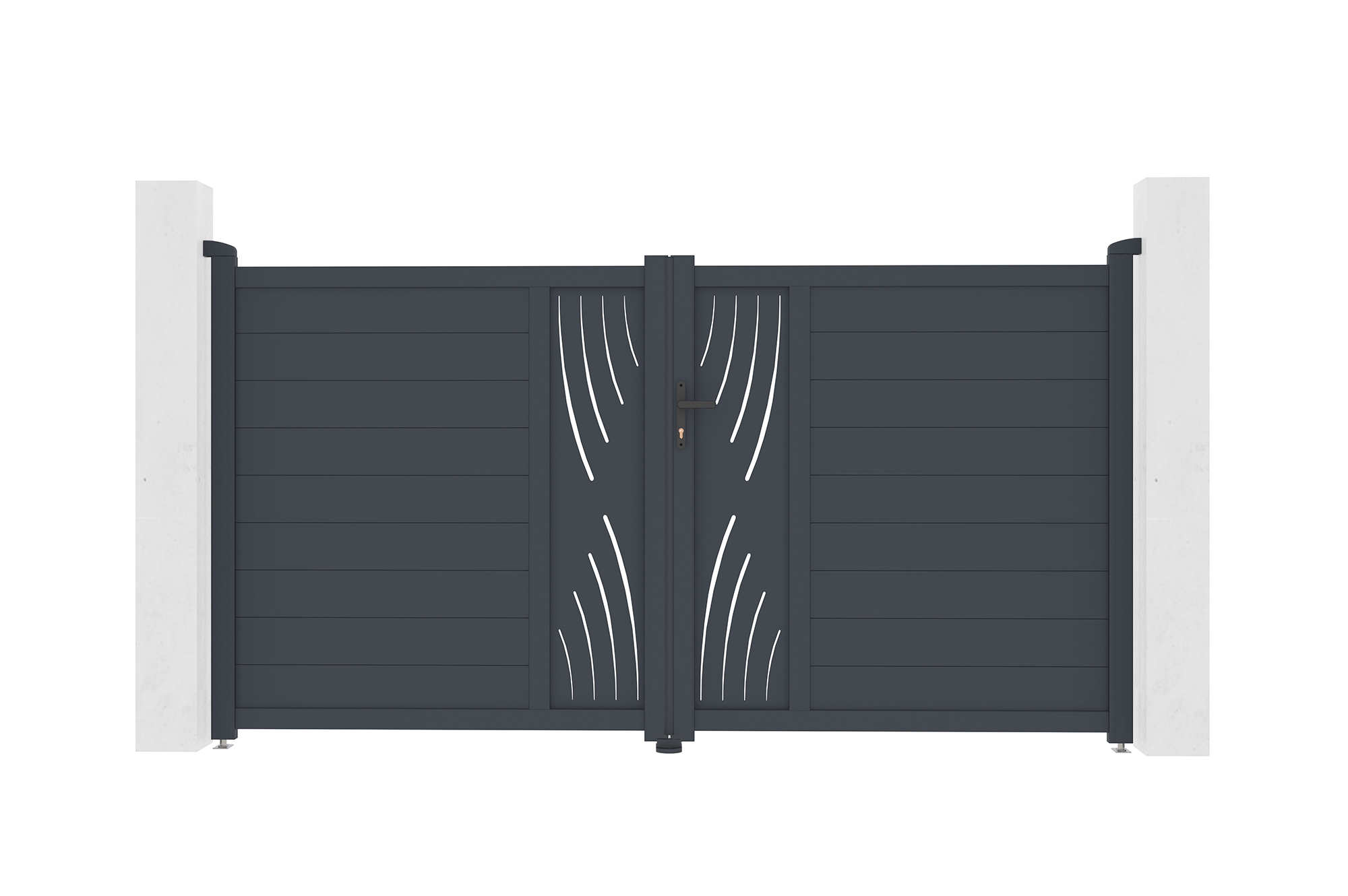 Puerta batiente veleta 300x160 cm + puerta + 4 postes elda + ranger b150