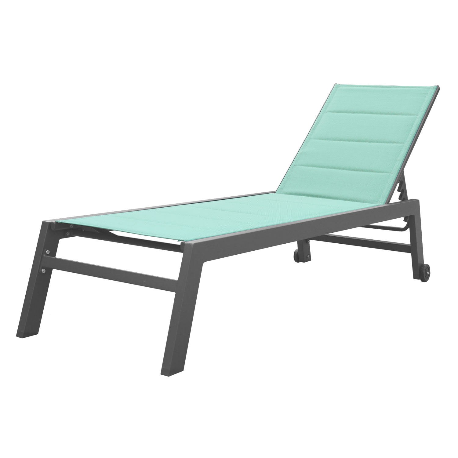 Tumbona barbados de textileno verde agua aluminio antracita