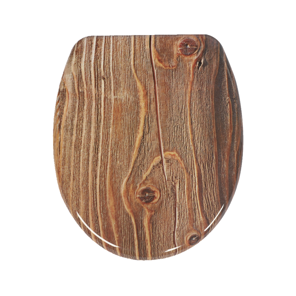 Tapa wc sinobath oval amortiguada madera retro dekor