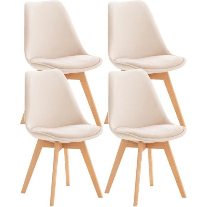 Sillas de comedor acolchadas - beige - lote 4