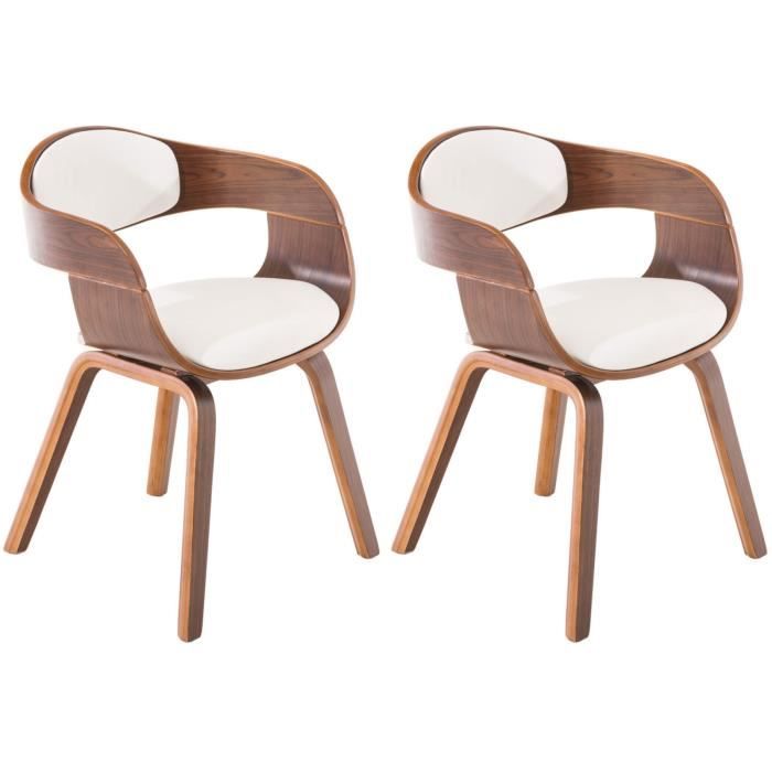 Sillas comedor kingston polipiel nogal blanco - 2ud