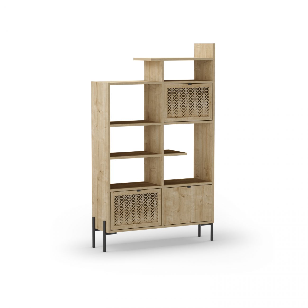 Estantería de diseño modular 160 cm koivu roble negro