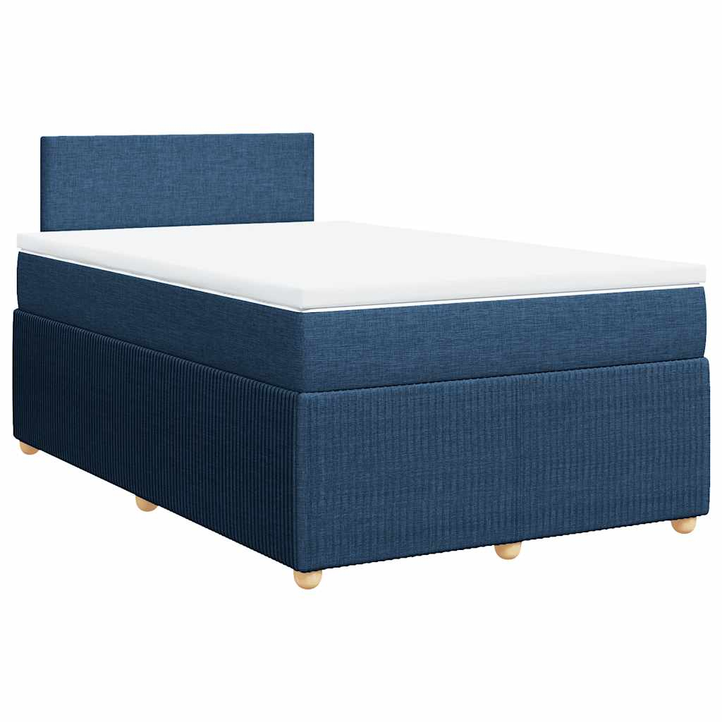 vidaXL cama box spring con colchón tela azul 120x200 cm