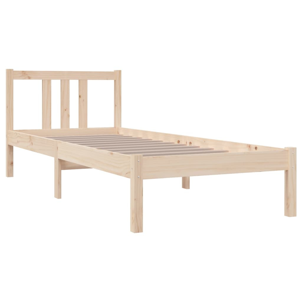 vidaXL estructura cama individual sin colchón madera maciza 75x190 cm