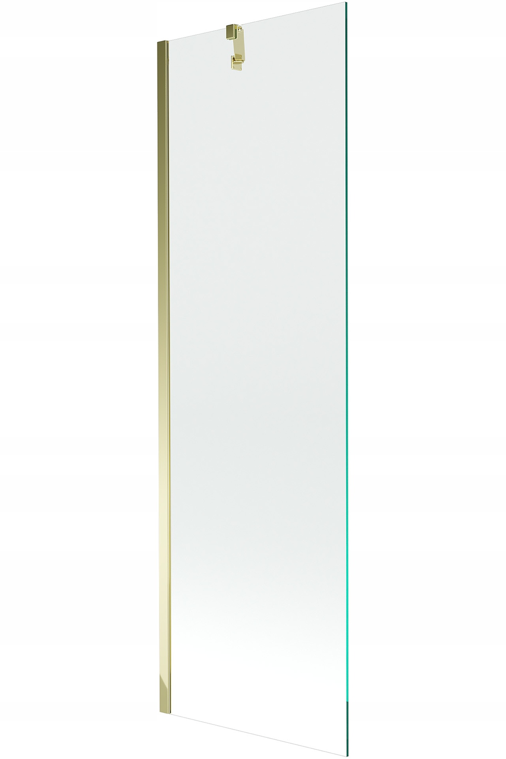 Mampara de bañera 1 hoja vidrio transparente, 60x150 cm, perfil dorado