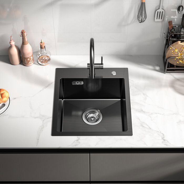 Fregadero de cocina - inox - 40x45cm - 1 cubeta - montaje sobre plano - sin