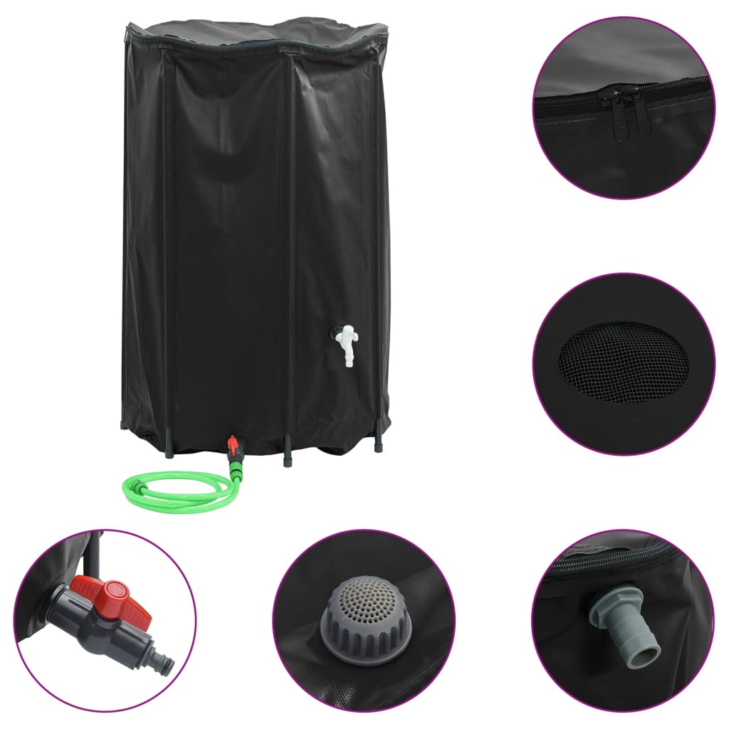 vidaXL depósito de agua plegable con grifo PVC 1000 l