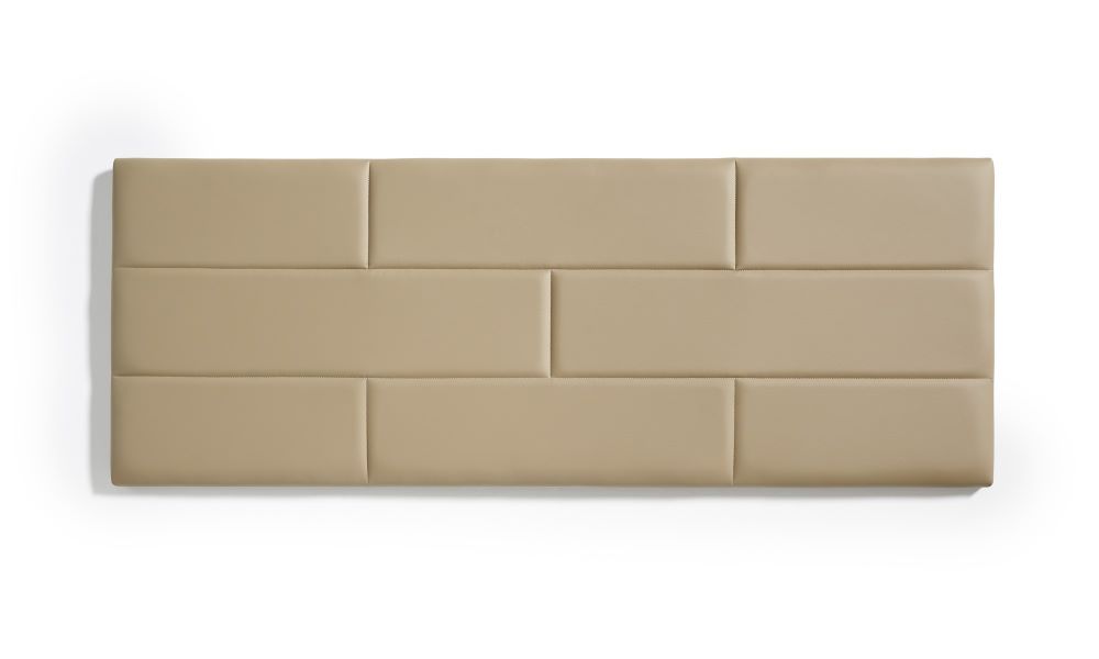 Cabecero de cama 90 muro ladrillos de polipiel 112x57x5cm camel claro