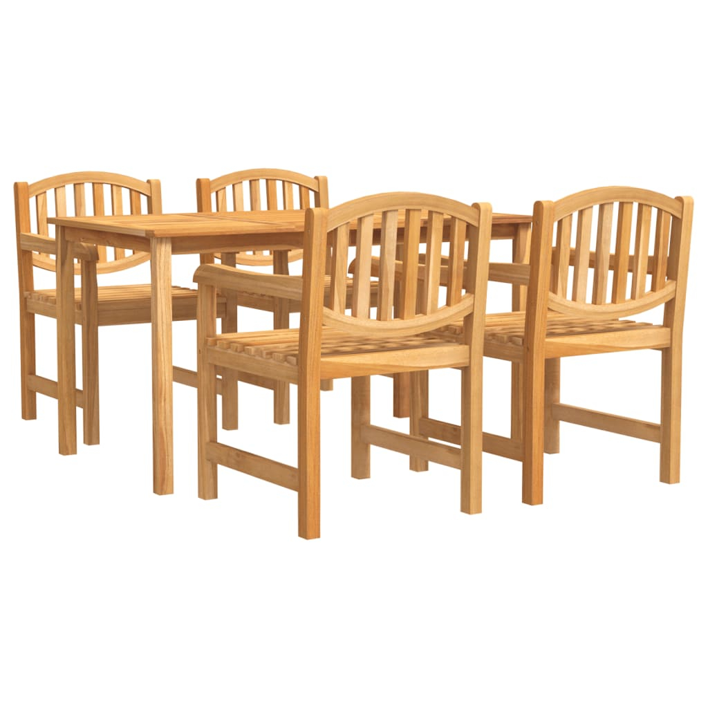 vidaXL juego de comedor para jardín 5 piezas madera maciza de teca