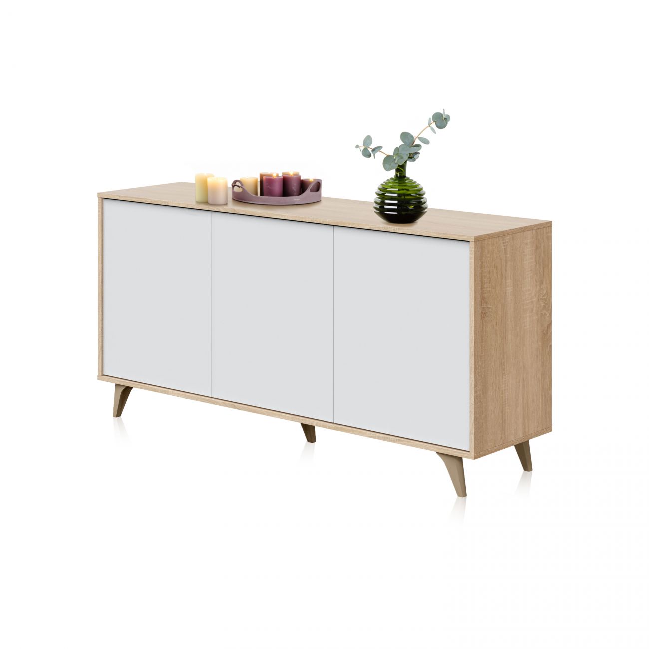 Buffet 3 puertas con 3 estantes kikua plus - l154cm