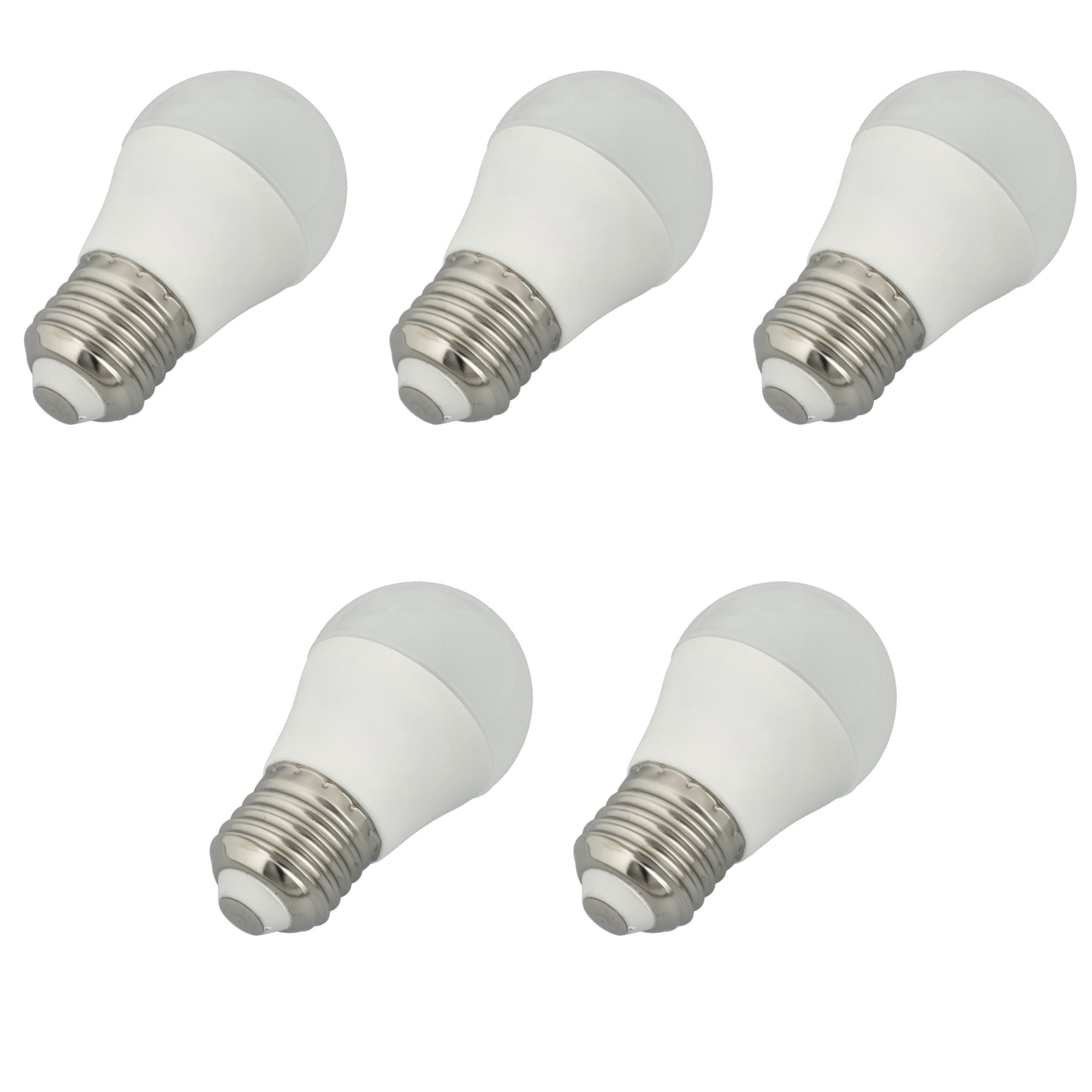 Pack x5 bombillas LED mini g45, casquillo E27, 7w, blanco neutro 4200k