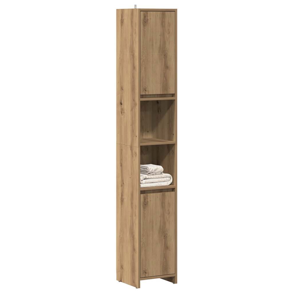 Armario de baño madera ingeniería roble artisan 30x30x183,5 cm esb7116