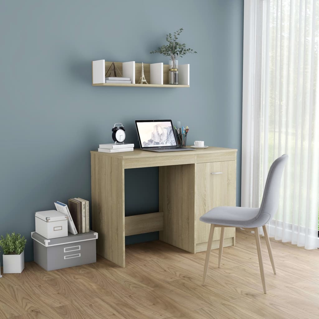 Escritorio madera contrachapada color roble sonoma 100x50x76 cm es5782