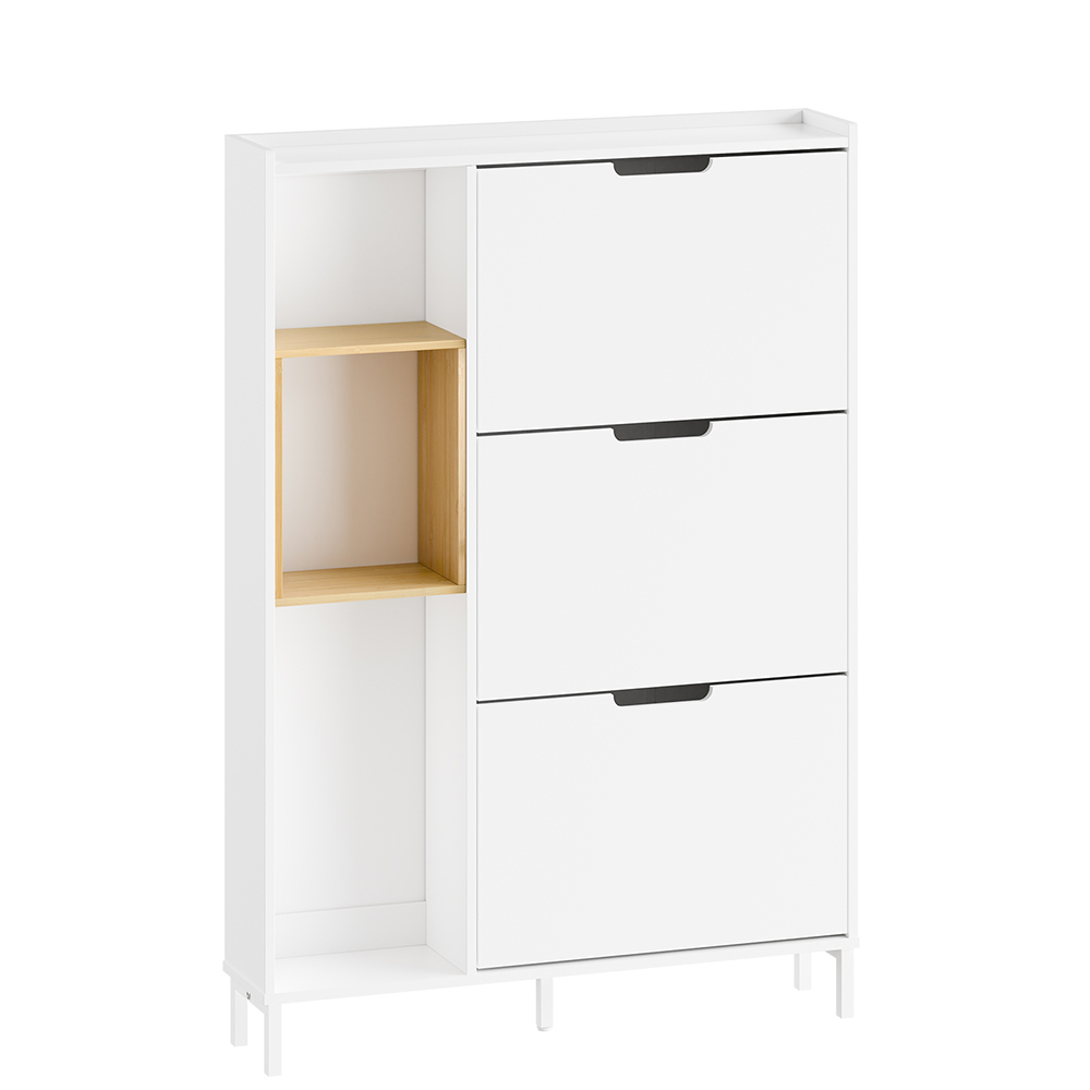 Sobuy armario zapatero de 3 puertas blanco fsr209-nw