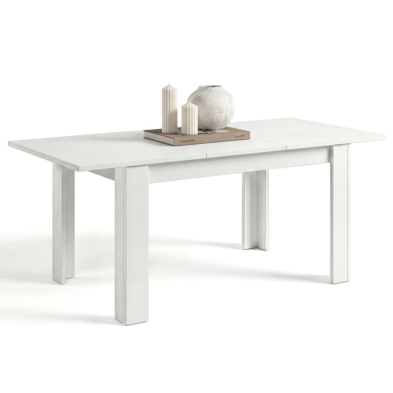 Mesa de comedor extensible 123-173x75 cm sira blanco artik