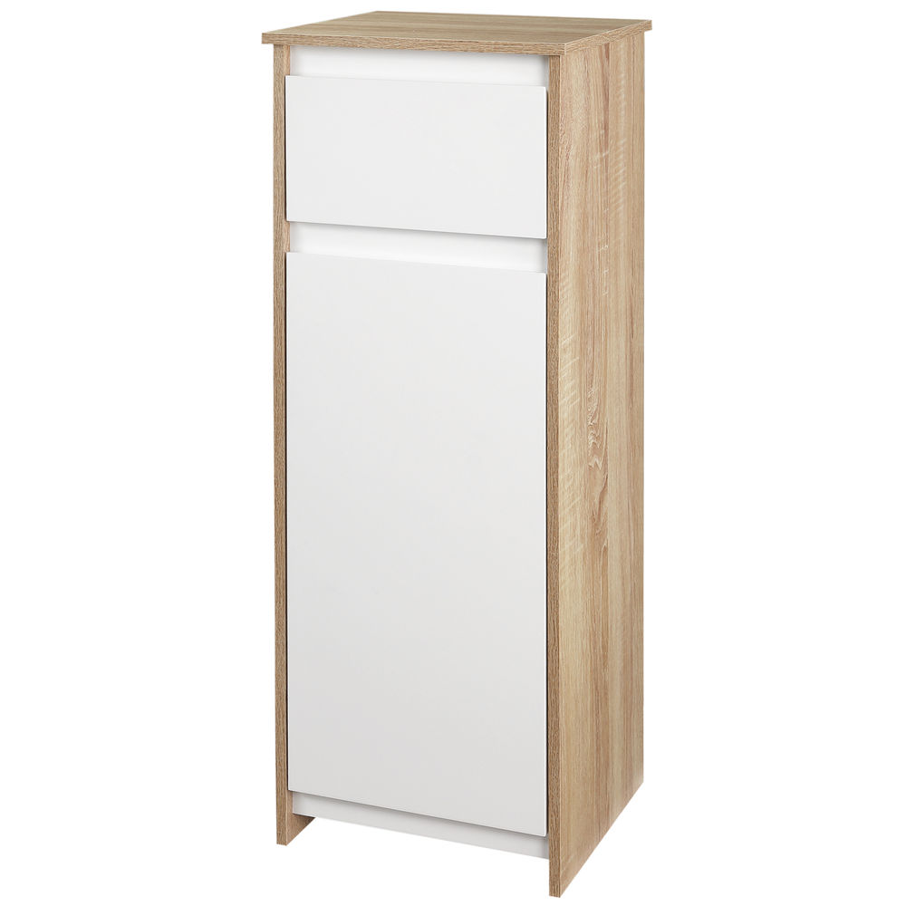 Armario para baño 32.6x30x90 cm mdf bicolor kleankin, hogar - baño