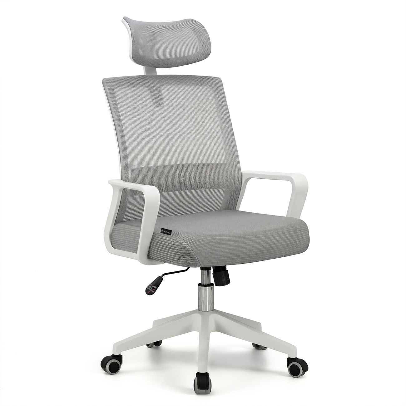 Silla de oficina ergonómica 111-121x51 cm dafne tex blanco - gris