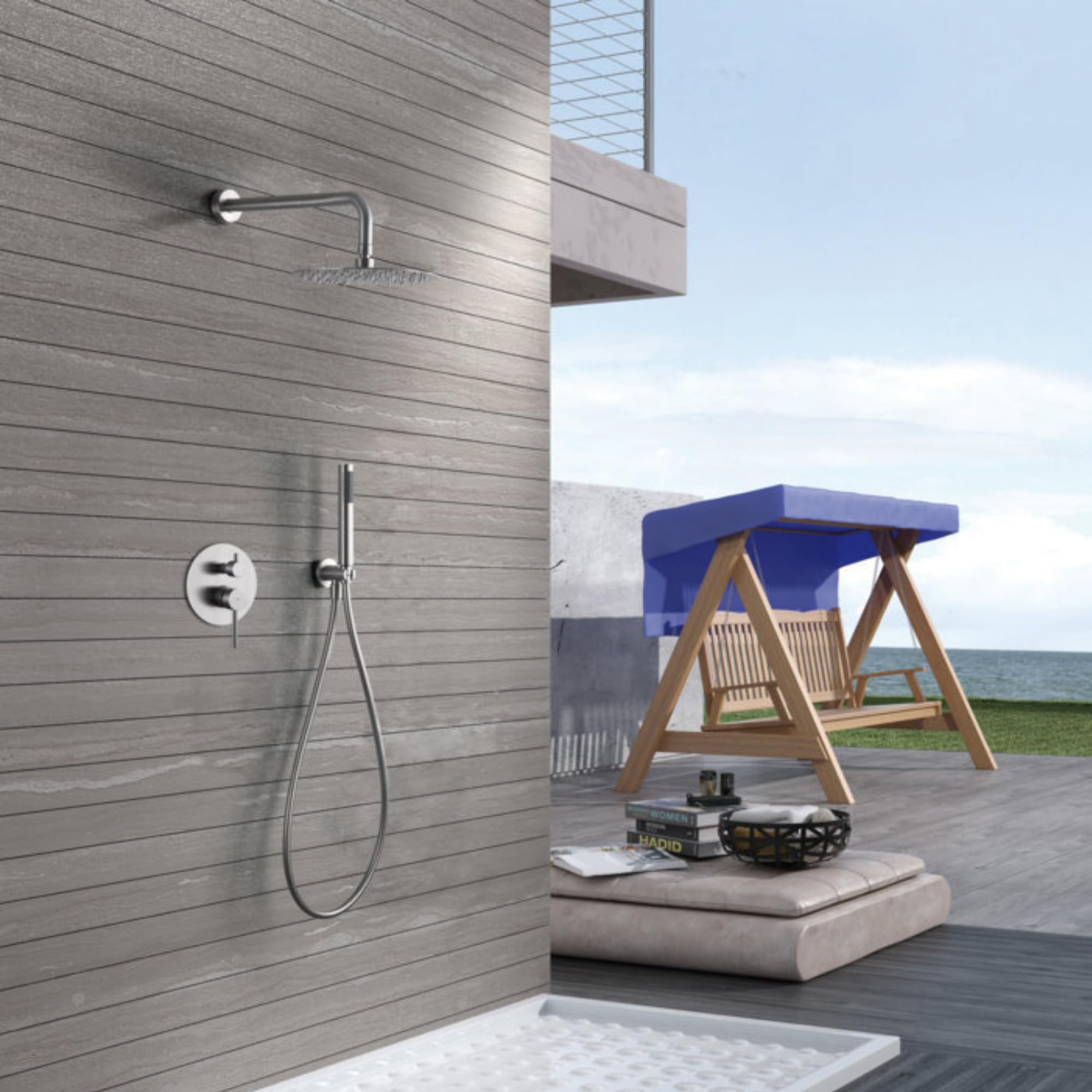 Imex - columna ducha empotrada con grifo acero s.304