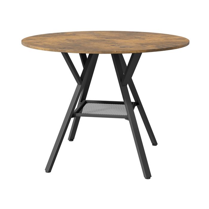 Mesa comedor redonda - marrón - mdf - 100 cm