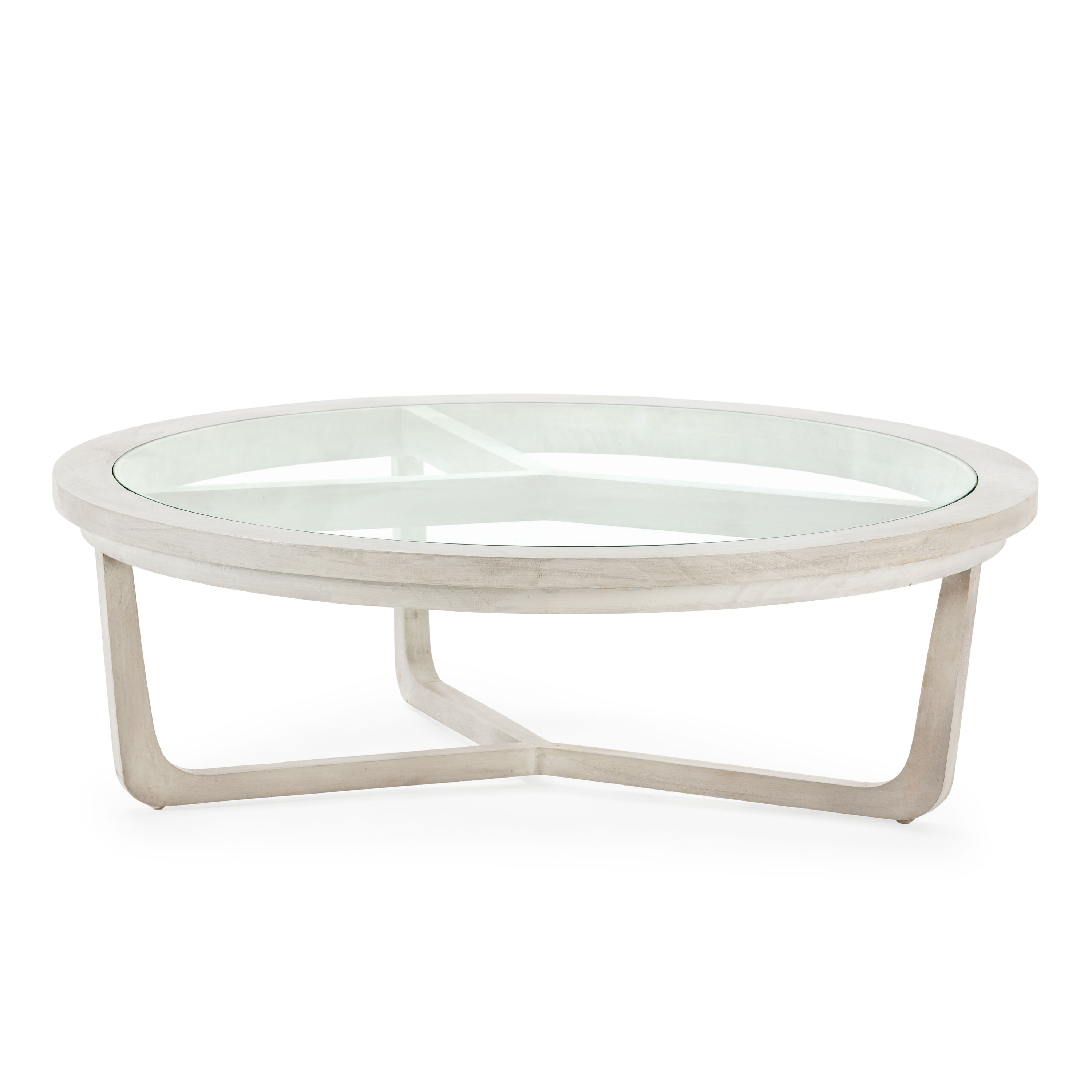 Mesa de centro 100x100x32 madera gris velado, cristal