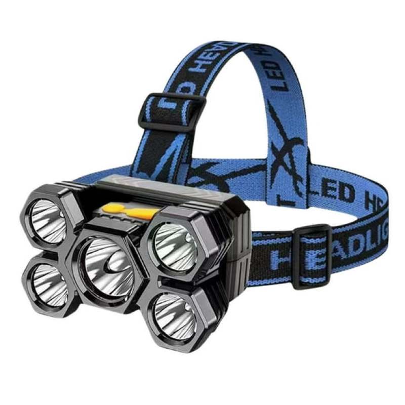Linterna LED 5 lámparas pesca exterior potente recargable