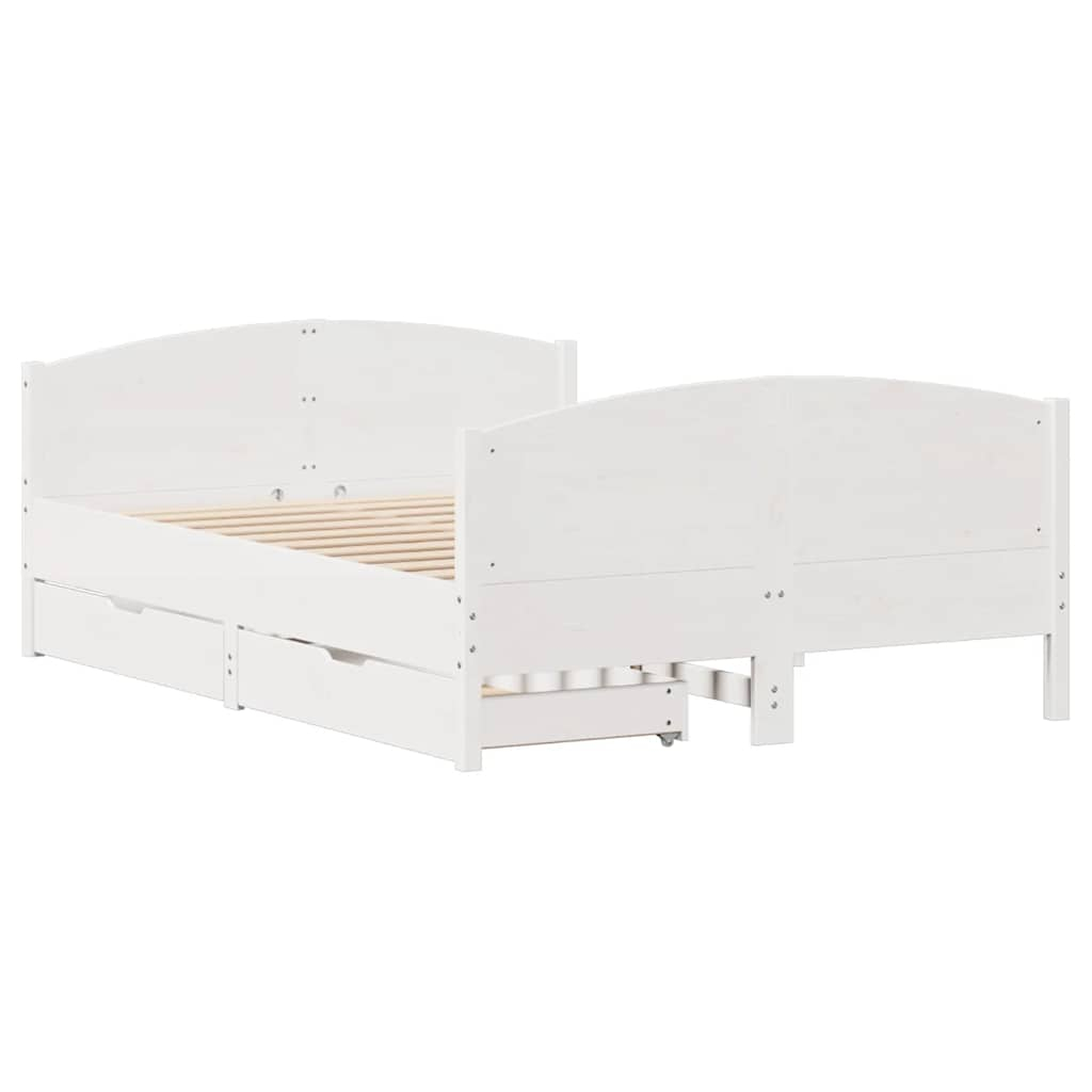 vidaXL estructura de cama sin colchón madera de pino blanca 120x200 cm