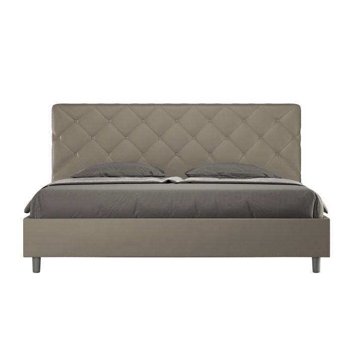 Cama tapizada 200x200 cm - capuchino - priya
