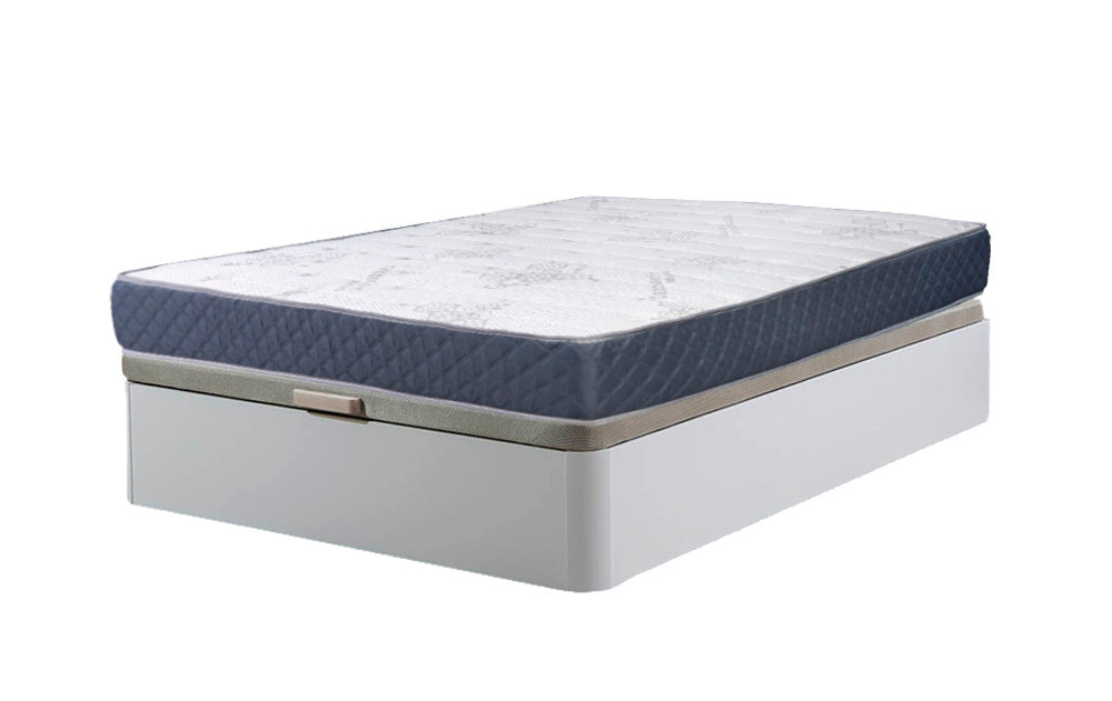 Cama canape abatible atenas blanco 105x190 cm + colchon viscoelastico de